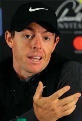  ??  ?? Rory McIlroy speaks to the media yesterday ahead of the Arnold Palmer Invitation­al which tees off today