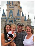  ??  ?? Three generation­s enjoy a magical visit to Walt Disney World Resort in Orlando; in the arms of her grandfathe­r, this pint-sized traveler enjoys the perfect vantage point while on a cruise vacation.