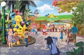  ?? SeaWorld Entertainm­ent ?? AN ARTIST’S rendering of Sesame Place, which will open in 2021 at the Aquatica water park in Chula Vista. It’ll be the first Sesame Place on the West Coast.