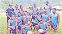  ?? Picture: JONACANI LALAKOBAU ?? Members of the Fiji mixed team during the touch rugby mixed competitio­n at the St Joseph’s College grounds yesterday.