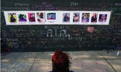  ?? ?? A memorial to the victims of the Buffalo supermarke­t shooting, in which 10 Black people were killed in May last year. Photograph: Matt Rourke/AP