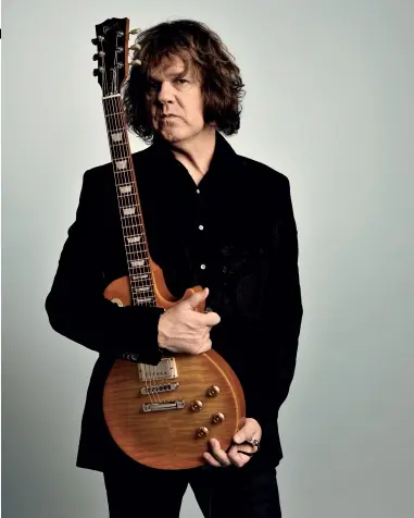  ??  ?? Gary Moore in the U.K. in 2008; this month’s tab examples are based on Moore’s blues recordings and ballads