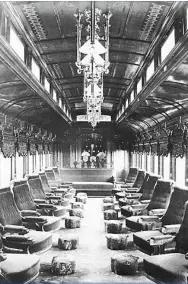  ?? NEW BRUNSWICK MUSEUM ?? Interior of an Intercolon­ial Railway parlour car in about 1895. The railway operated until 1918, when it became a part of CNR.