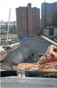  ?? Picture: THYS DULLAART ?? GOING UNDERGROUN­D: Excavation for the Gautrain in Smit Street, Braamfonte­in, in 2009