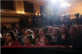  ?? Photograph: Leah Millis/Reuters ?? Attendees look on as Joe Biden speaks about threats to Democracy and political violence on Wednesday.