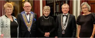  ?? ?? 7/ Past District Governor Liz Courtney, District Governor Nick Courtney, The Hon Lianne Dalziel, President Charlie Rattray, Gaye Rattray.
