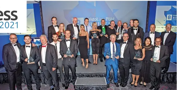  ?? ?? The winners on stage at Bristol Live Business Awards 2019. The awards ceremony returns to Ashton Gate on December 15