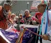  ?? PHOTO: REUTERS ?? Peruvian shamans perform a ritual in front of the National Stadium in Lima prior to Peru’s World Cup playoff match against New Zealand.