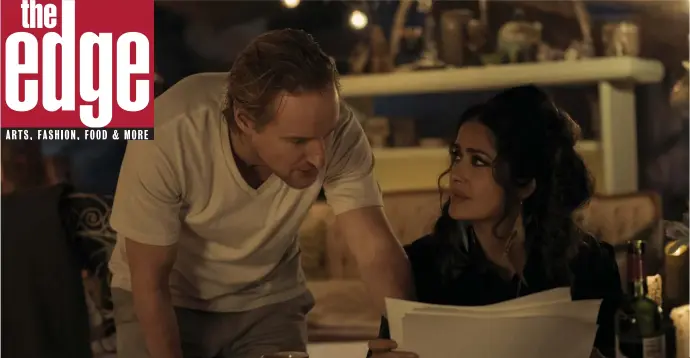  ??  ?? WILD IDEA: Salma Hayek’s Isabel draws Owen Wilson’s Greg into her conspiracy theories in ‘Bliss.’