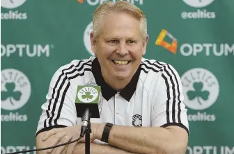  ?? STAFF FILE PHOTO BY CHRISTOPHE­R EVANS ?? IN A GOOD SPOT: Danny Ainge has options entering tonight’s draft.