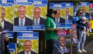  ?? ?? Outgoing Prime Minister Scott Morrison concedes defeat while Anthony Albanese leads Labor to victory