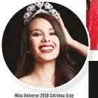  ??  ?? Miss Universe 2018 Catriona Gray (From left): Emma Tiglao, Gazini Ganados, and Resham Saeed