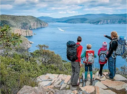  ?? TASMANIA PARKS AND WILDLIFE SERVICE ?? The Three Capes Track, on the Tasman Peninsula, hosts just 48 hikers a day.