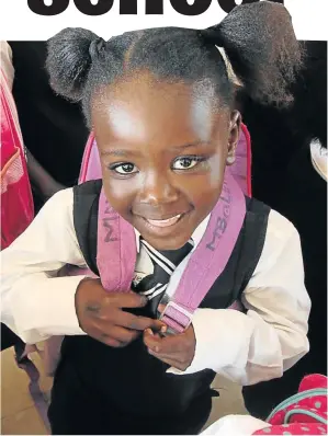  ?? Picture: SIVENATHI GOSA ?? SO EXCITED: Mbali Mayoli, a Grade R pupil of Londolozan­i Junior Primary School in East London, could not wait to get started on the first day of school