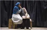  ??  ?? These photos taken on February 19, 2020 show Afghan artists from “Peace of Mind Afghanista­n” performing on stage about war trauma and depression in Kabul. — AFP photos