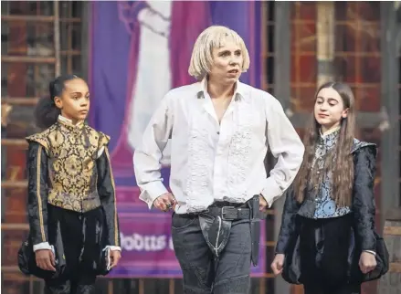  ?? PHOTOGRAPH: MARC BRENNER ?? ▼ Michelle Terry as Richard III in the new Shakespear­e’s Globe production, which opened last night