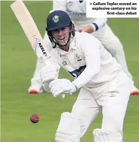  ??  ?? Callum Taylor scored an explosive century on his first-class debut