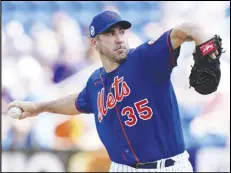  ?? Associated Press (35) throws against the ?? New York Mets starting pitcher Justin Verlander during the first inning of a spring training game Houston Astros, March 10, in Port St. Lucie, Fla.