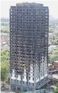  ??  ?? Cladding on Grenfell Tower’s columns may have created a void that sucked up flames