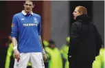  ??  ?? Best of enemies: Lafferty and Lennon clash in the wake of an Old Firm match in 2011