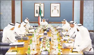  ?? Photo from PM’s Diwan ?? His Highness the Prime Minister Sheikh Jaber Al-Mubarak Al-Sabah chairs the weekly Cabinet meetingon Monday.
