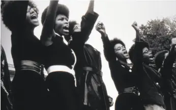  ?? Pirkle Jones 1968 ?? Members of the Black Panther Party stage a demonstrat­ion outside the Alameda County Courthouse in Oakland in 1968.