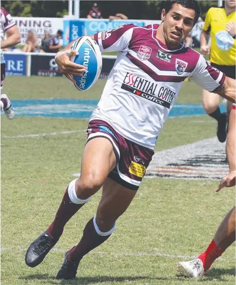  ?? Main picture: SMP IMAGES ?? Jamal Fogarty in action for Burleigh earlier in 2020 and (inset) during his previous stint with the Titans.