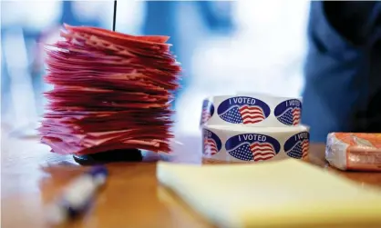  ??  ?? Donald Trump narrowly won Wisconsin in 2016 by fewer than 23,000 votes, putting even more of a focus on every voter in the state. Photograph: Daniel Acker/Bloomberg via Getty Images