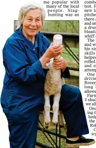  ??  ?? TRUE CALLING: Janet feeding a lamb in 1995