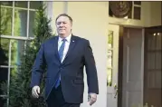  ?? SARAH SILBIGER / THE NEW YORK TIMES ?? Secretary of State Mike Pompeo’s stop in Iraq was meant to ease fears of Washington’s Arab partners that the U.S. is abandoning the region or walking away from the fight against the Islamic State.