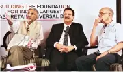  ?? PHOTO: KAMLESH PEDNEKAR ?? From left: IDFC Bank MD & CEO Rajiv Lall with Shriram Capital Chairman Ajay Piramal and Chennai-based Shriram Group founder R Thyagaraja­n in Mumbai on Saturday