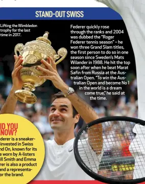  ?? ?? Lifting the Wimbledon trophy for the last time in 2017.