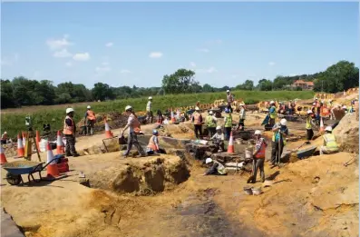  ??  ?? Below: A busy excavation ahead of a windfarm developmen­t in Suffolk