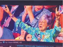  ?? COURTESY OF RAQUEL PLAZA BROWN ?? Rita Triviz, a New Mexico delegate, was often seen in national media coverage of the Democratic National Convention this week in Philadelph­ia.