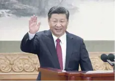  ?? AFP ?? This file photo taken on October 25, 2017 shows Chinese President Xi Jinping waving at the Great Hall of the People in Beijing.—