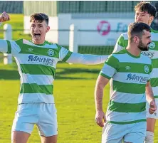  ?? ?? Max Barry celebrates his winning goal for Buckie.