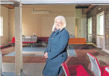  ?? Picture: Kim Cessford. ?? Dodie Piddock, chief executive of charity Starting Step, at the old HMP Perth social club that she wants to turn into a commercial vegan café and bistro.