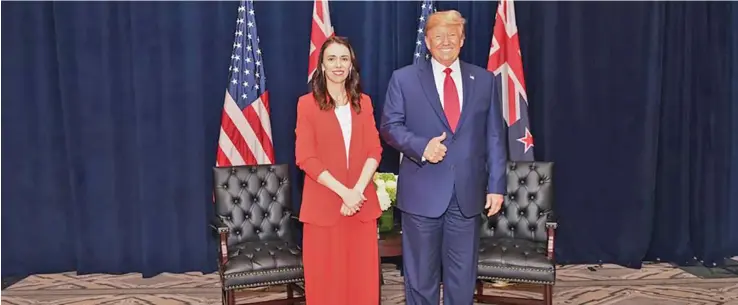  ??  ?? New Zealand Prime Minister Jacinda Ardern with United States President Donald Trump.