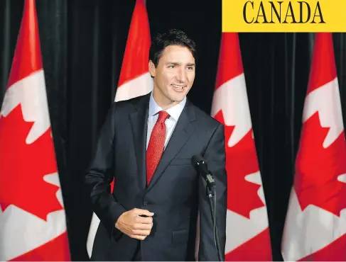  ?? TODD KOROL / THE CANADIAN PRESS ?? The focal point of the Liberal cabinet’s two-day retreat will be potential trade fallout as a result of the Trump administra­tion. Prime Minister Justin Trudeau emphasized in a recent call with Trump that Canada is the top buyer of U.S. goods overall...