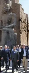  ??  ?? HISHAM ZAAZOU (right), Egypt’s tourism minister, points out the sites in Luxor, 650 km. south of Cairo, to President Mohamed Morsi (second from right) and other Egyptian officials last August.