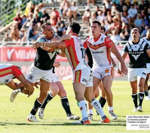  ?? MANUEL BLONDEAU/ SWPIX.COM ?? Josh Reynolds failed to impress against Catalans Dragons