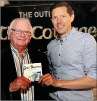  ??  ?? C103 Presenter Sean Donellan with Churchtown Singer/ Songwriter Sean Bowman who launched his CD ‘Sitting in the Sun’ at the Cottage Bar, Dromina.All photos by Sheila Fitzgerald.