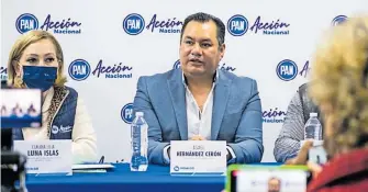  ?? ?? De acuerdo con Asael Hernández, coordinado­r panista, la coalición es un hecho