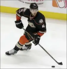  ?? CHRIS CARLSON — THE ASSOCIATED PRESS FILE ?? Anaheim Ducks defenseman Cam Fowler plays against the Nashville Predators during the Stanley Cup Western Conference finals. The Ducks signed Fowler to an eightyear, $52 million contract extension through the 2025-26 season on Saturday.