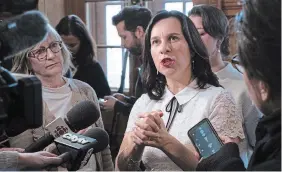  ?? PAUL CHIASSON THE CANADIAN PRESS FILE PHOTO ?? Montreal’s Mayor Valérie Plante is one of the few female mayors in Canada. Interestin­gly, one of her early campaign posters carried the line “the right man for the job,” Erin Tolley notes.