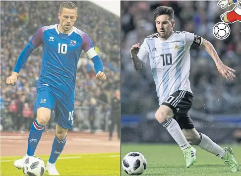  ??  ?? Lionel Messi, right, will lead Argentina against Gylfi Sigurdsson and his Iceland teammates.