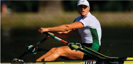  ?? SEB DALY/ SPORTSFILE ?? Golden Eye: Sanita Puspure booked her place in the final of the Single Sculls at the World Rowing Championsh­ips
