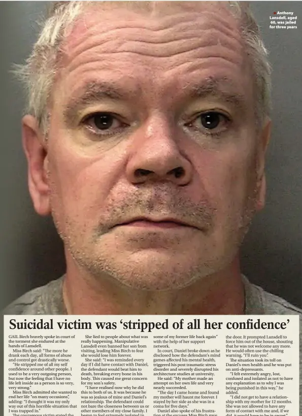  ??  ?? Anthony Lansdell, aged
60, was jailed for three years