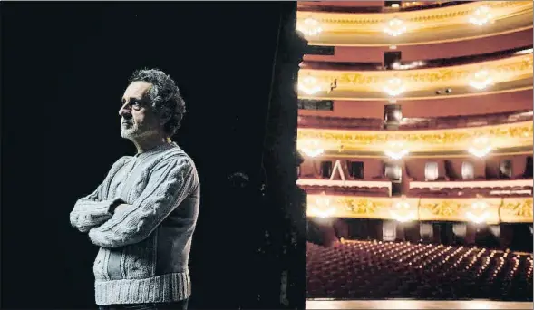  ?? ÀLEX GARCIA ?? Josep Pons fotografia­do ayer en el Gran Teatre del Liceu, entre bambalinas