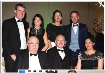  ??  ?? Michael McCarthy, Donal Sheahan, Mairead Carey (back from left) Tom Barry, Eleanor Larkin, Ann and Donal Kelleher at the Kerry GAA Gala Celebratio­n and DVD launch in the INEC, Killarney on Saturday